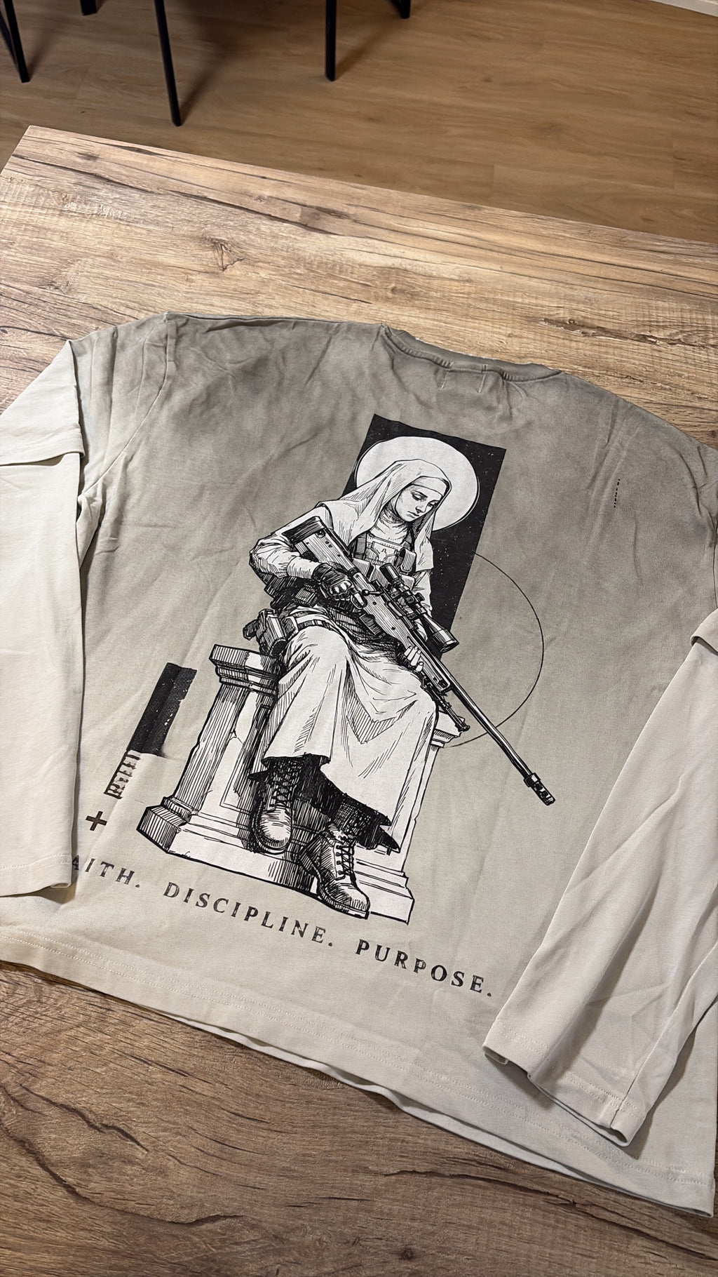 Nun with a Gun — Vintage-Wash Layered T-Shirt