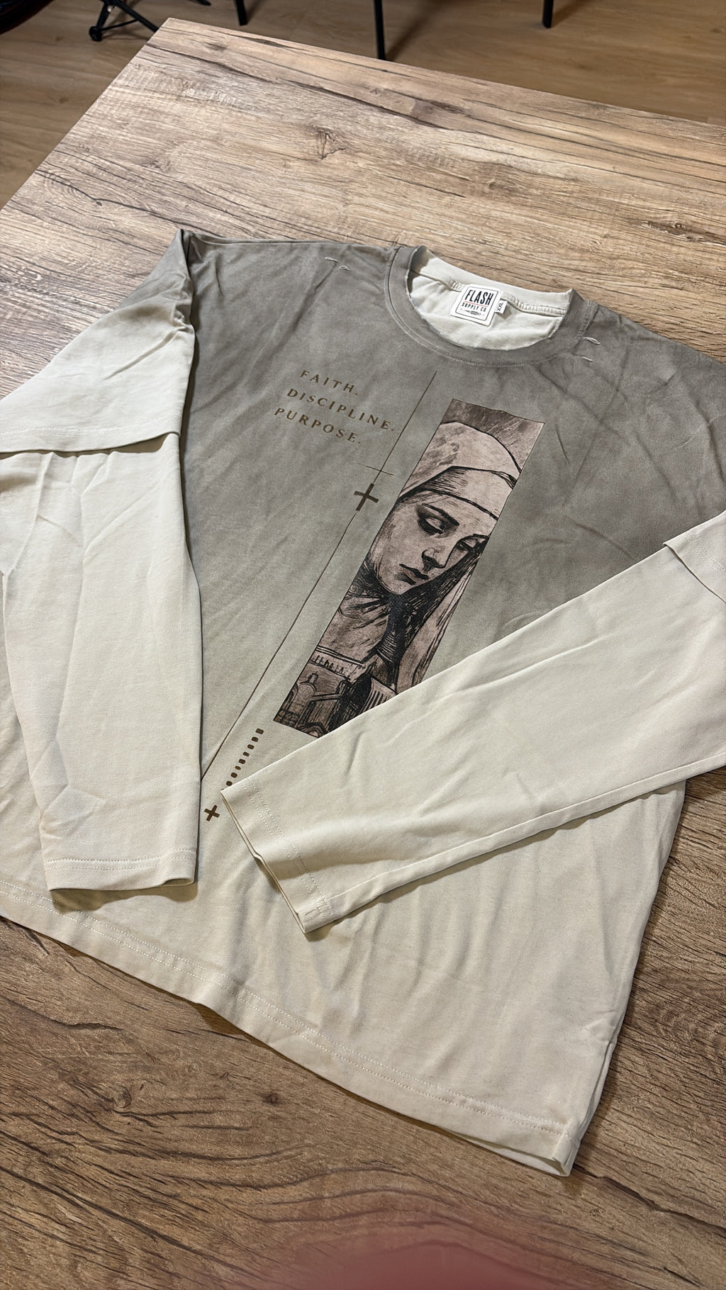 Nun with a Gun — Vintage-Wash Layered T-Shirt