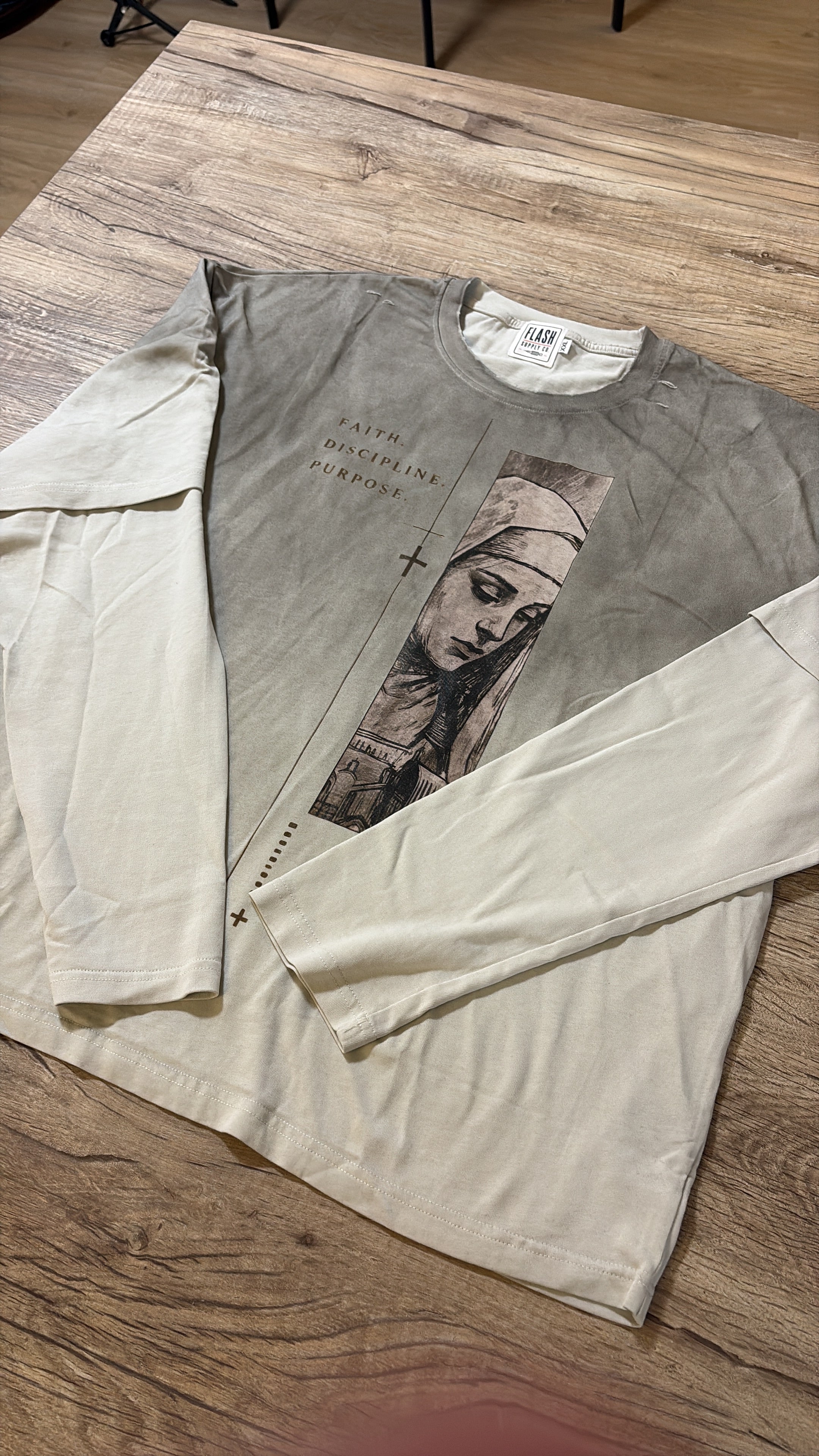Nun with a Gun — Vintage-Wash Layered T-Shirt