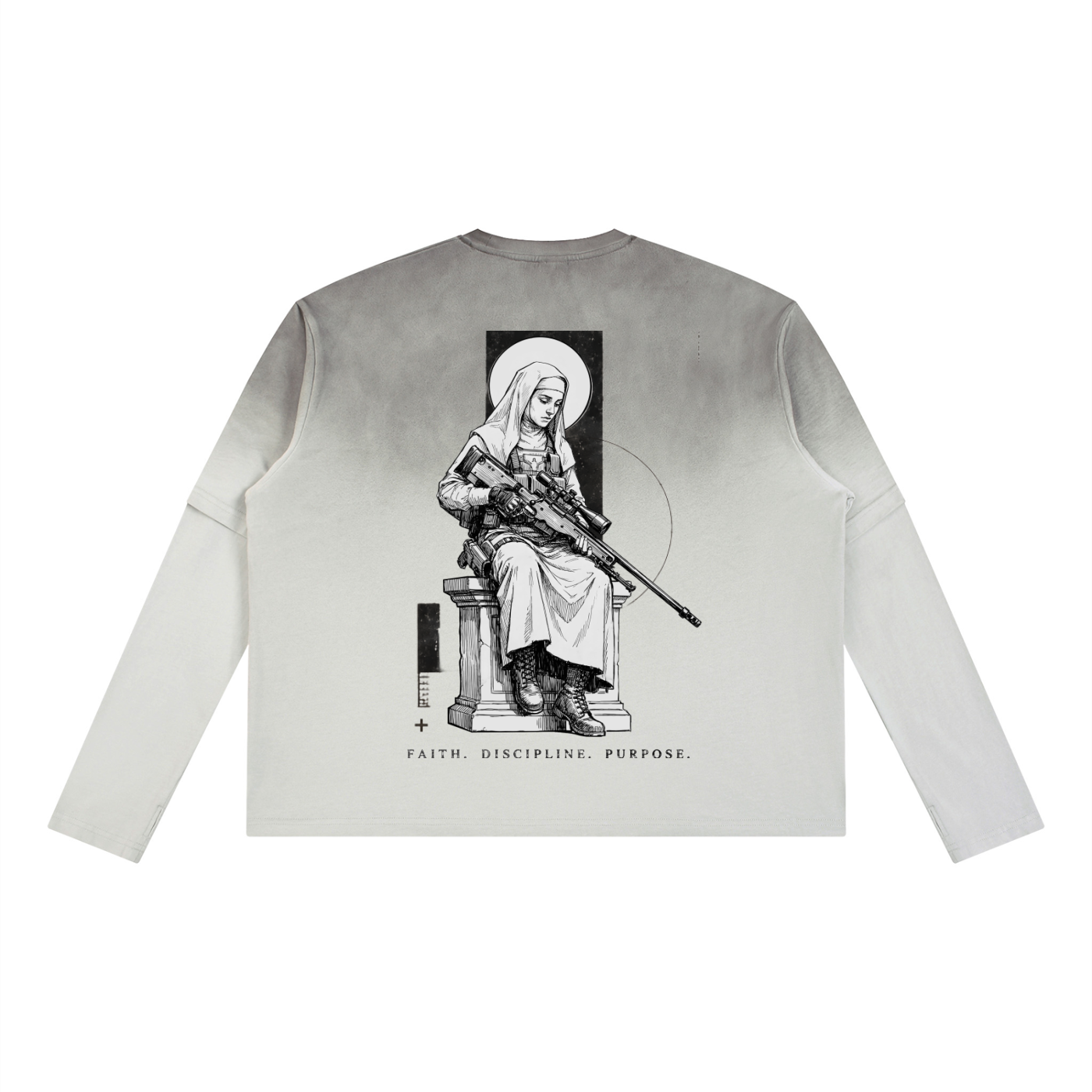 Nun with a Gun — Vintage-Wash Layered T-Shirt