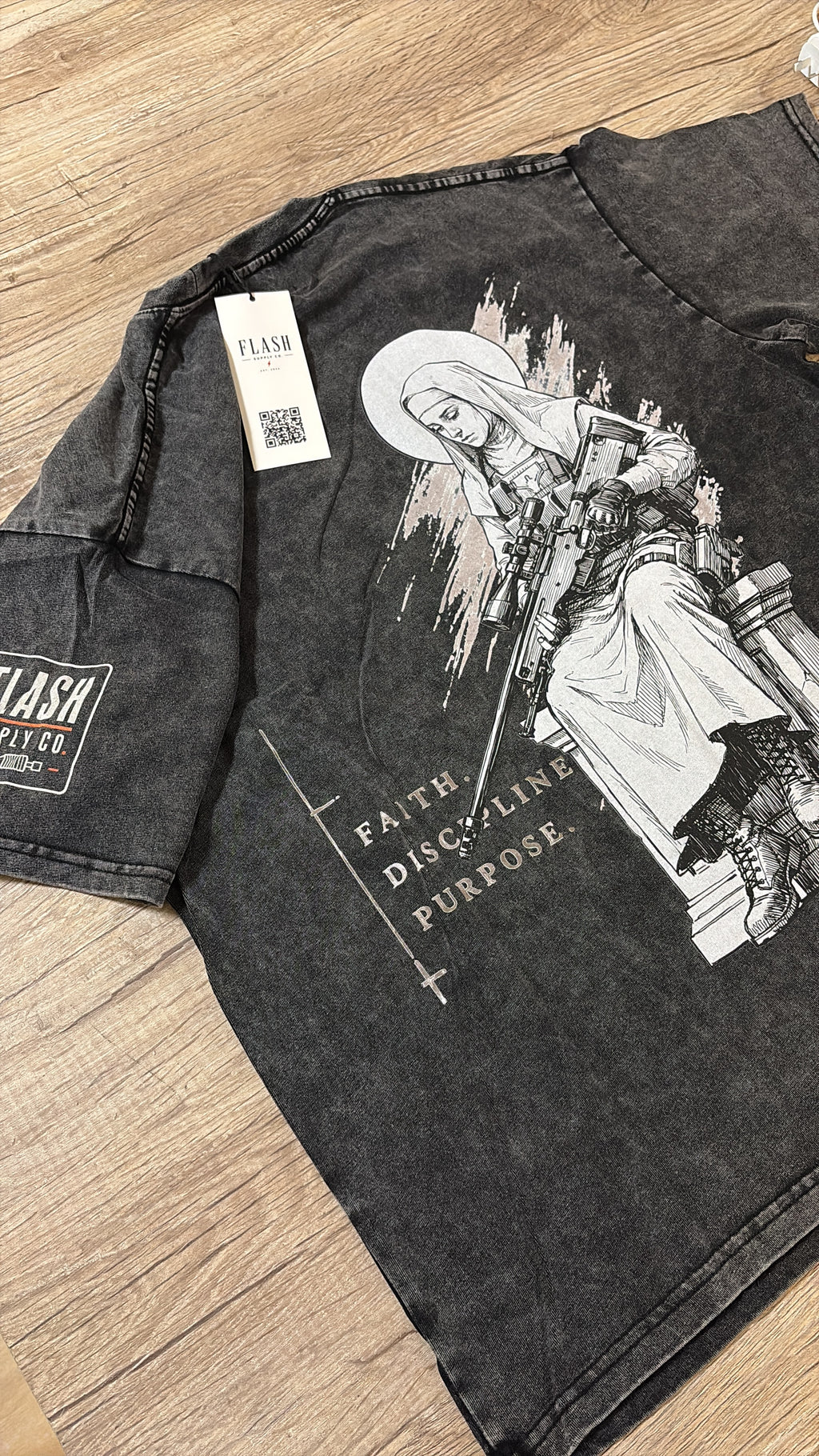 Nun with a Gun — Snow-Washed Oversized T-Shirt