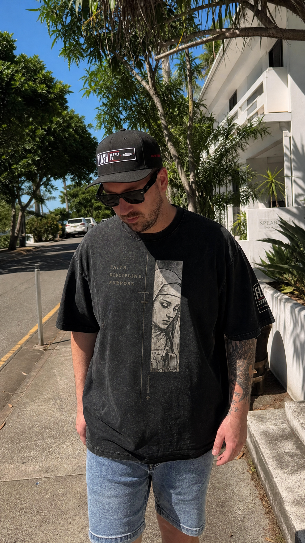 Nun with a Gun — Snow-Washed Oversized T-Shirt