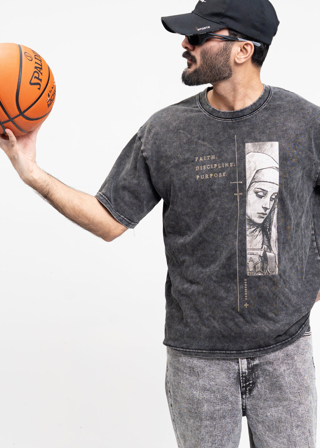 Nun with a Gun — Snow-Washed Oversized T-Shirt
