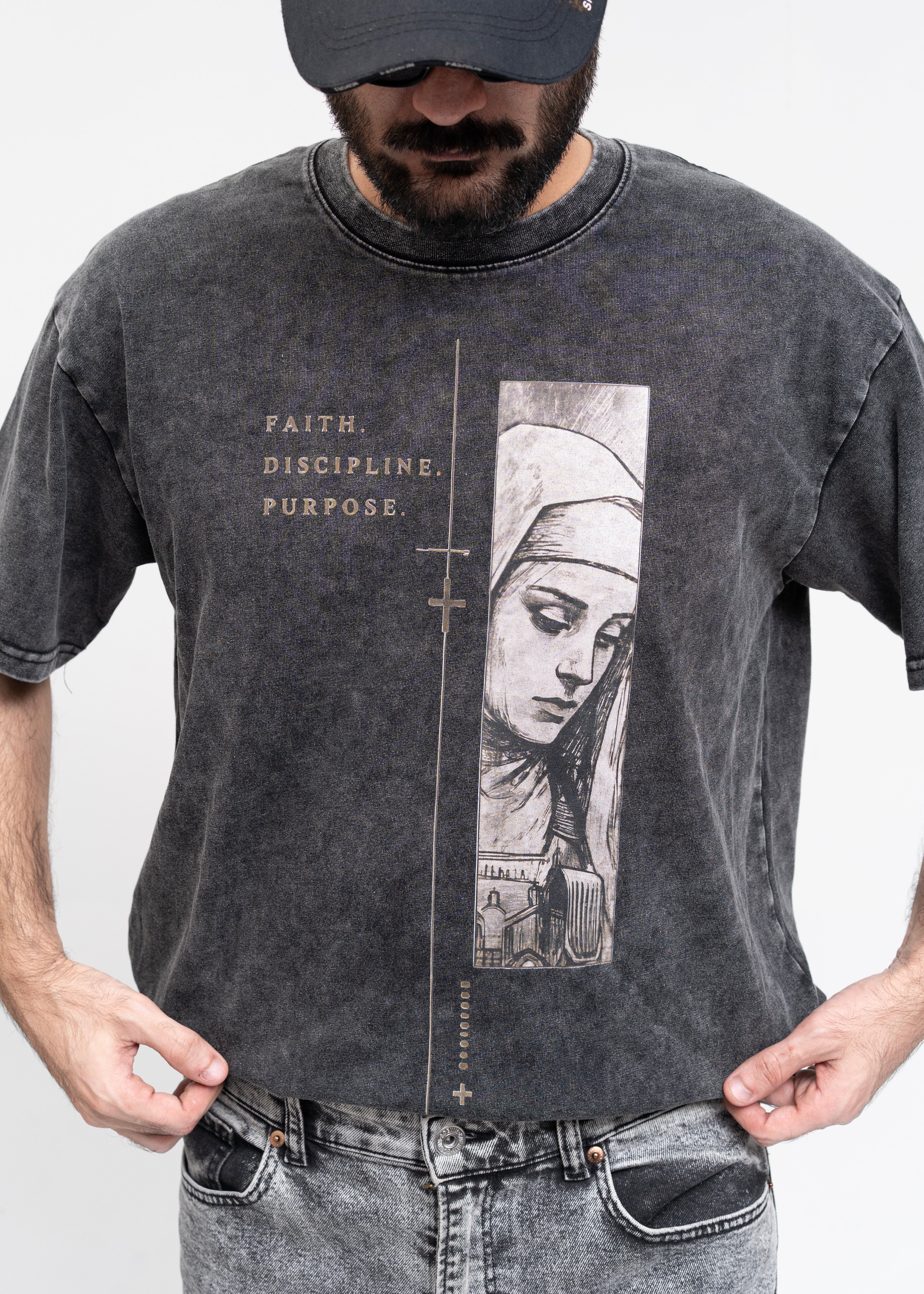 Nun with a Gun — Snow-Washed Oversized T-Shirt