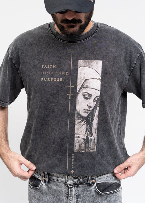 Nun with a Gun — Snow-Washed Oversized T-Shirt