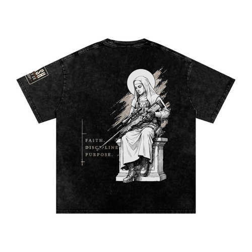Nun with a Gun — Snow-Washed Oversized T-Shirt