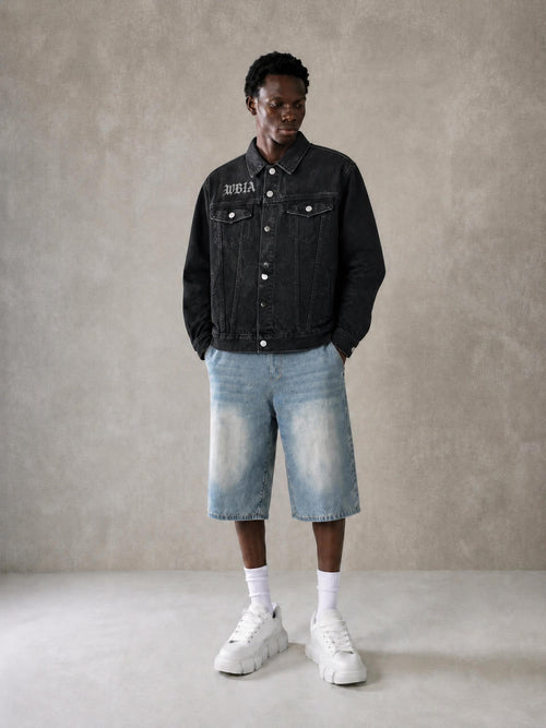 Faith Discipline Purpose | Washed Black Denim Jacket